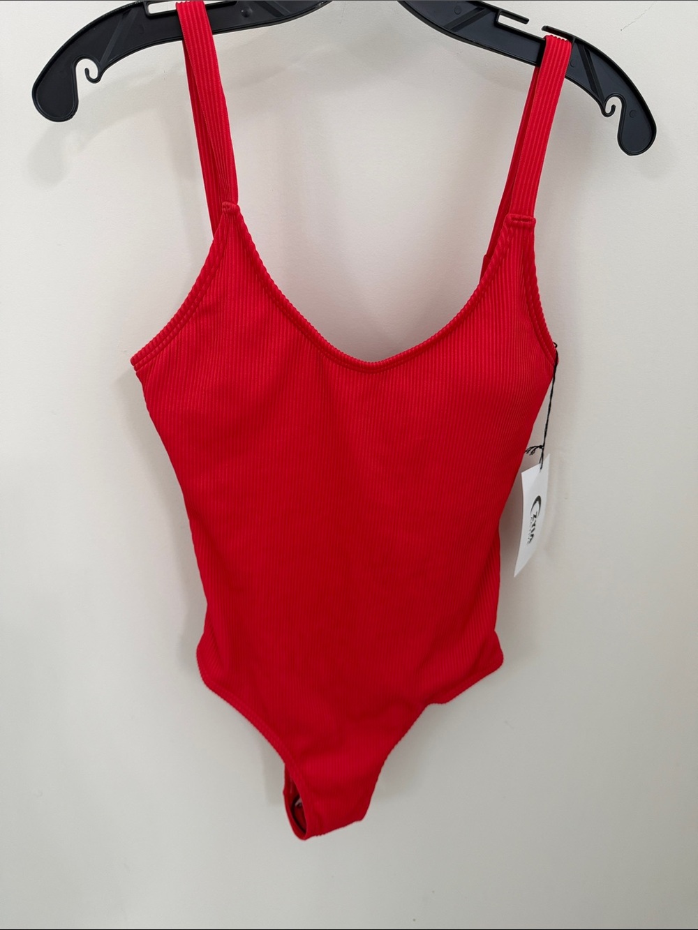 ZYIA Red Ribbed One-Piece Swimsuit